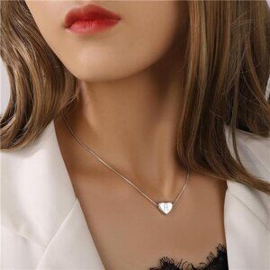 Dainty Initial Necklaces for Women Heart Pendant Gift